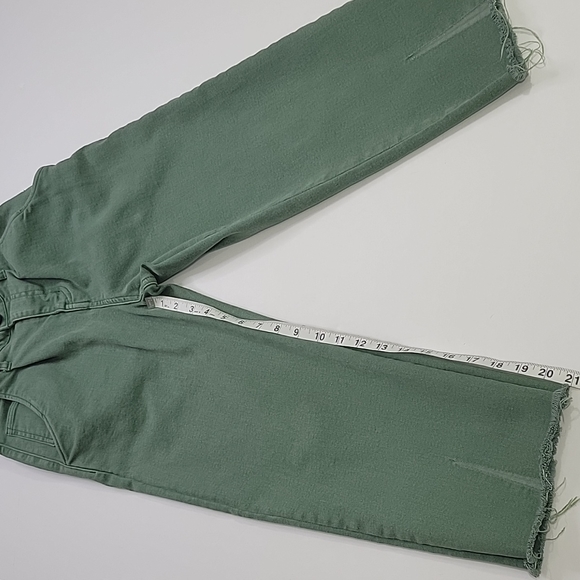 Zara Green Denim Cropped Jeans SZ XS - Picture 9 of 13